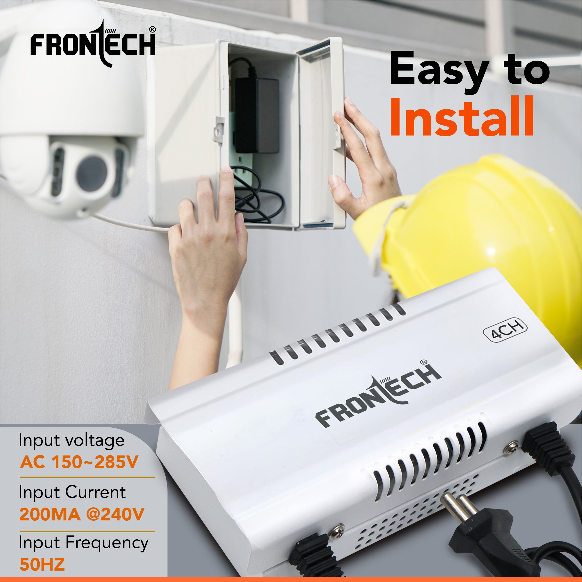 Frontech 4 Channel 12V DC Power Supply for CCTV Cameras | Metal Body | Easy to Install | Surge Protection | Overload & Short Circuit Protection | Universal Input Voltage (PS-0056) Frontech 4 Channel 12V DC Power Supply for CCTV Cameras | Metal Body | Easy to Install | Surge Protection | Overload & Short Circuit Protection | Universal Input Voltage (PS-0056)